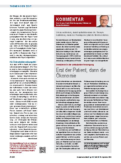 Vorschauseite 1: Investoren in der ambulanten Versorgung: Erst der Patient, dann die Ökonomie
