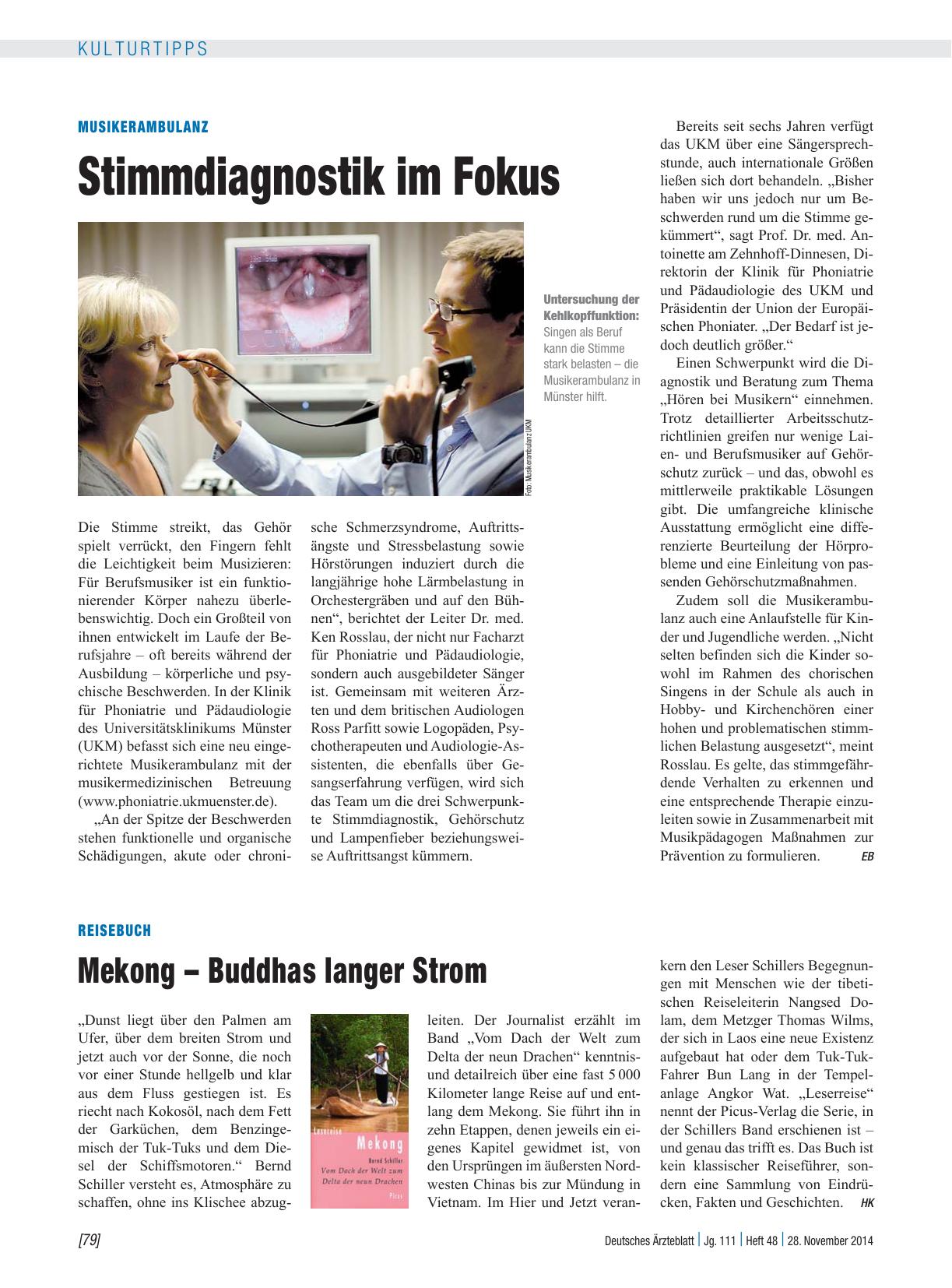Vorschauseite 1: Musikerambulanz: Stimmdiagnostik im Fokus