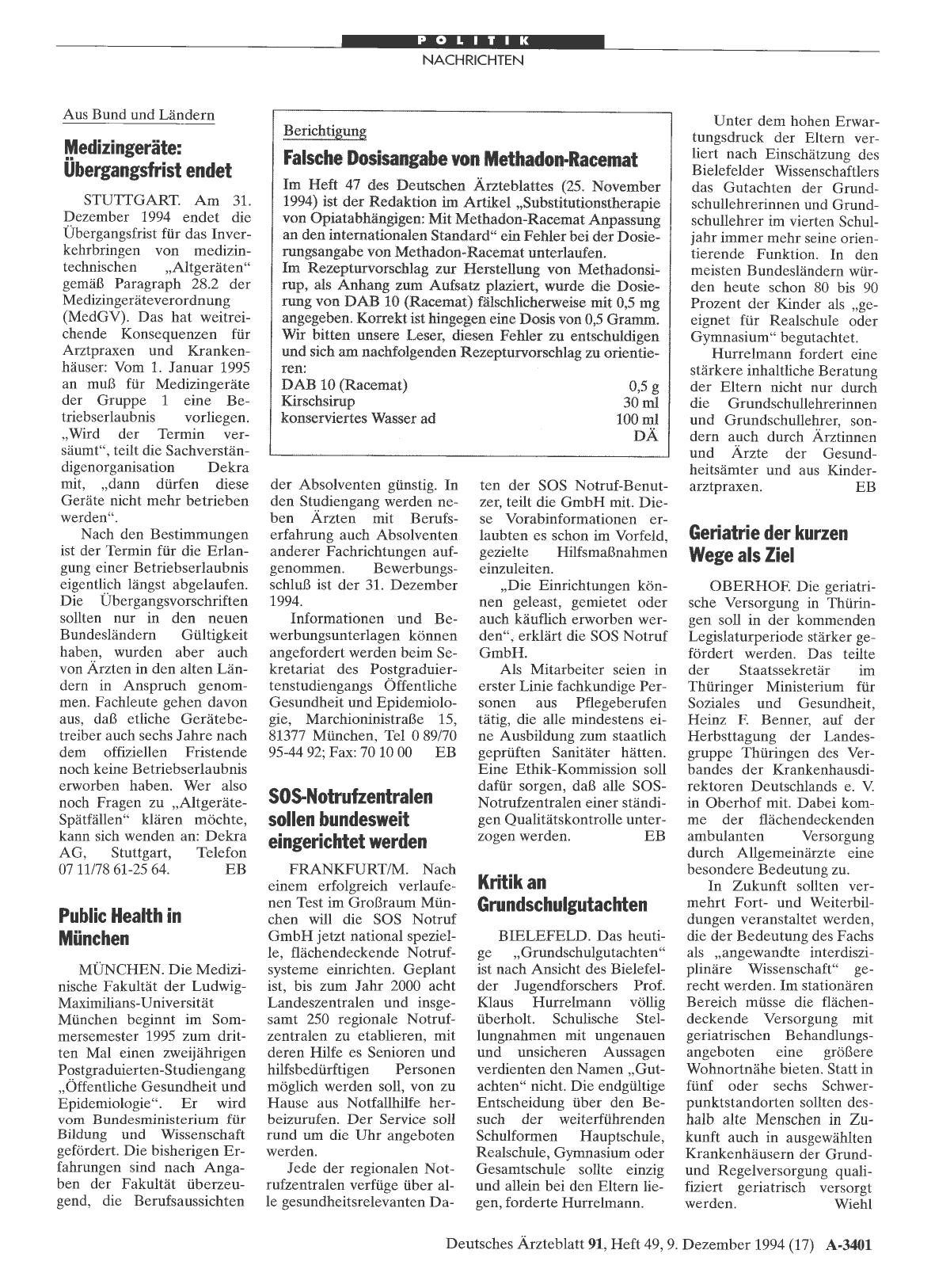 Vorschauseite 1: Medizingeräte: Ubergangsfrist endet