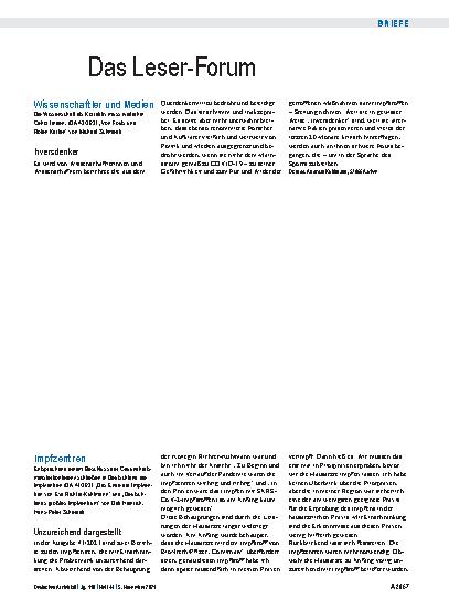 Vorschauseite 1: Impfzentren: Unzureichend dargestellt