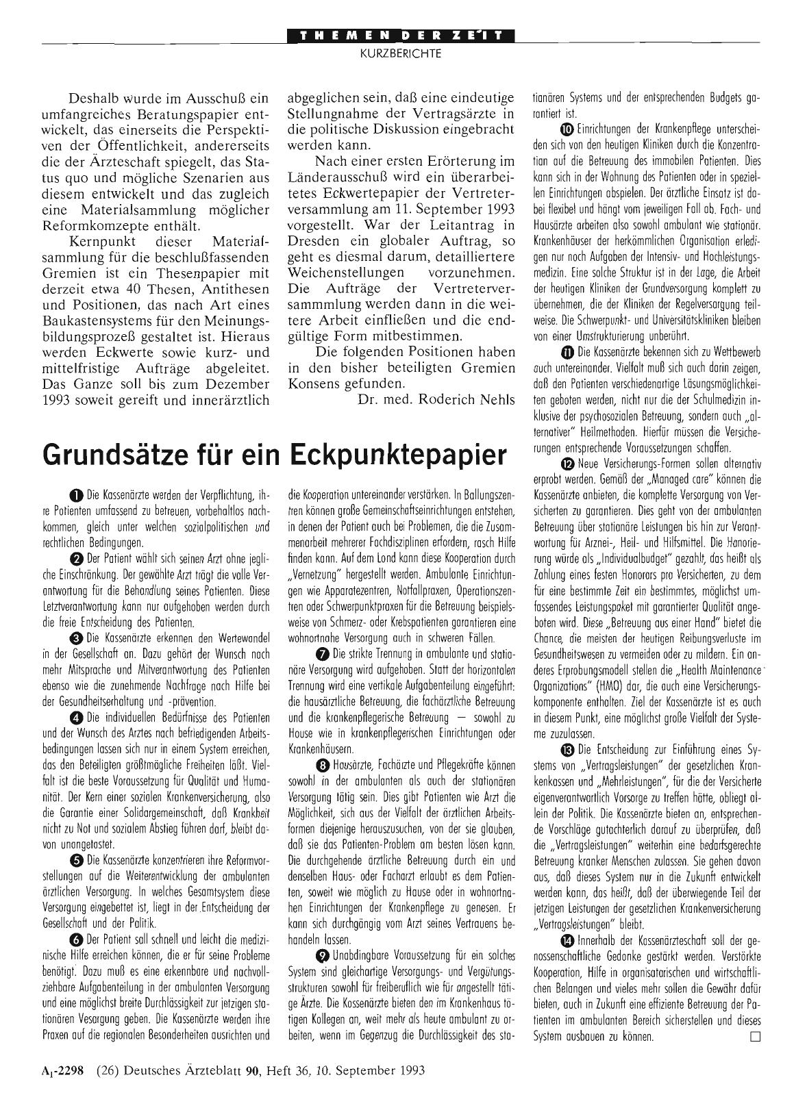 Vorschauseite 1: Grundsätze für ein Eckpunktepapier