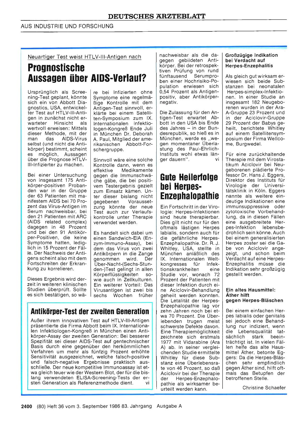 Vorschauseite 1: Prognostische Aussagen über AIDS-Verlauf?