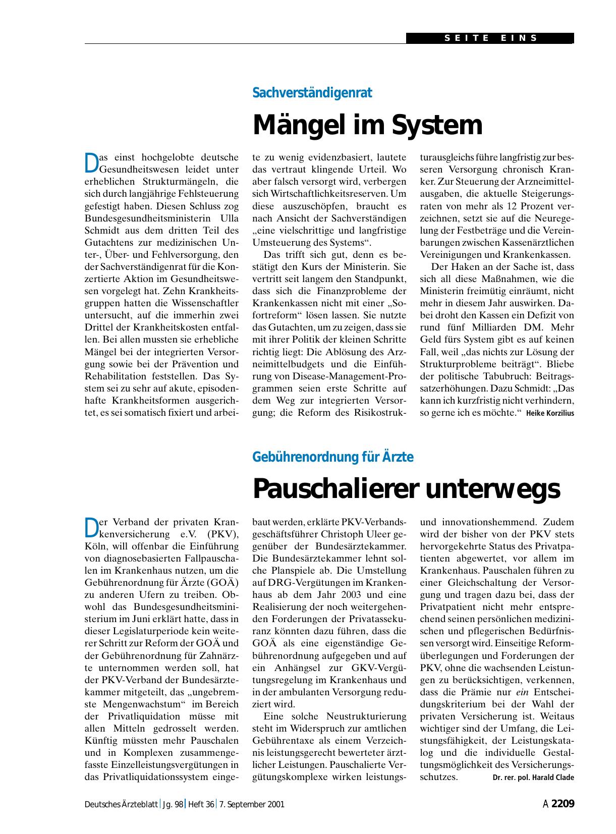Vorschauseite 1: Gebührenordnung für Ärzte: Pauschalierer unterwegs