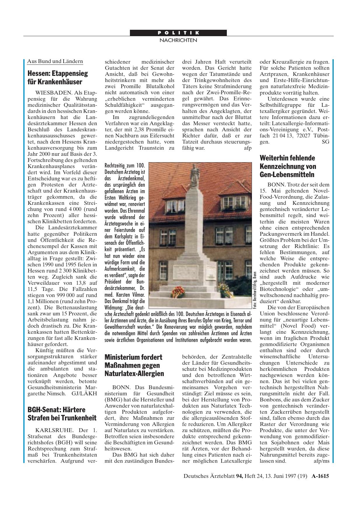 Vorschauseite 1: Ärztedenkmal renoviert