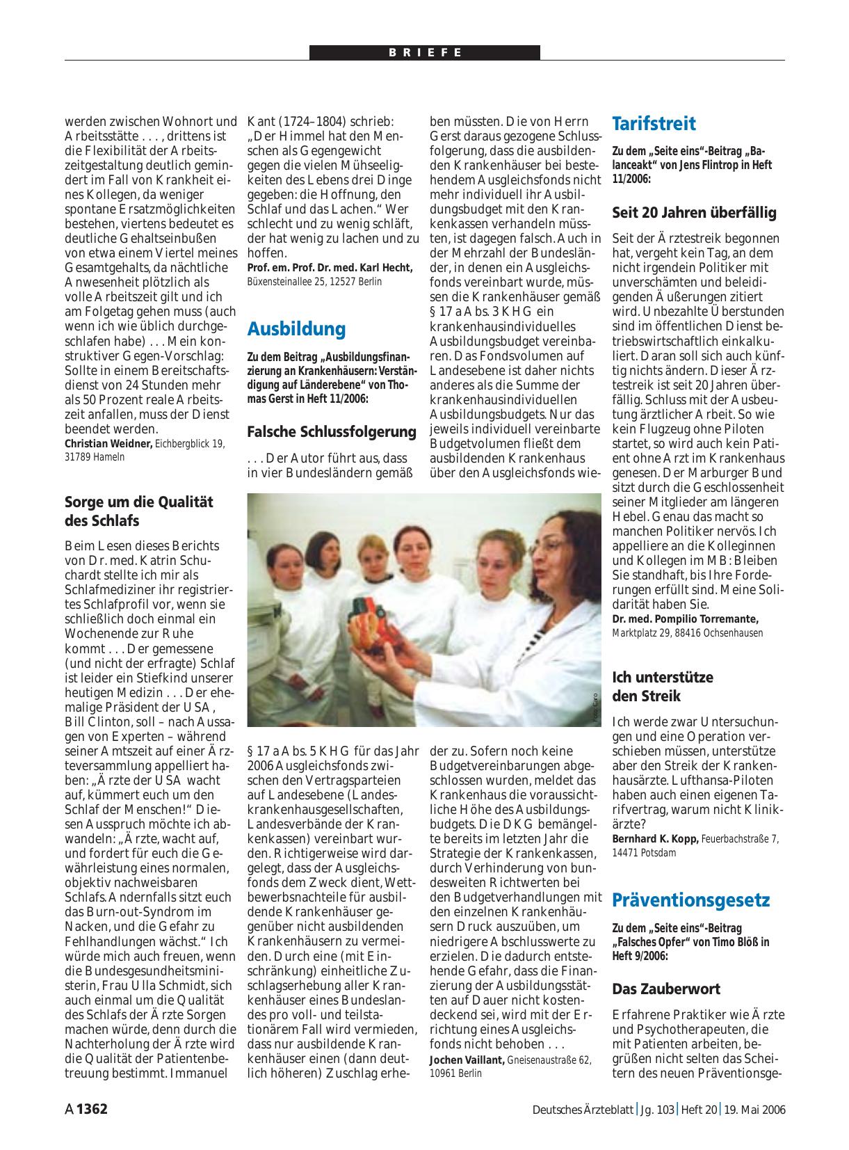 Vorschauseite 1: 24-Stunden-Dienst: Sorge um die Qualität des Schlafs