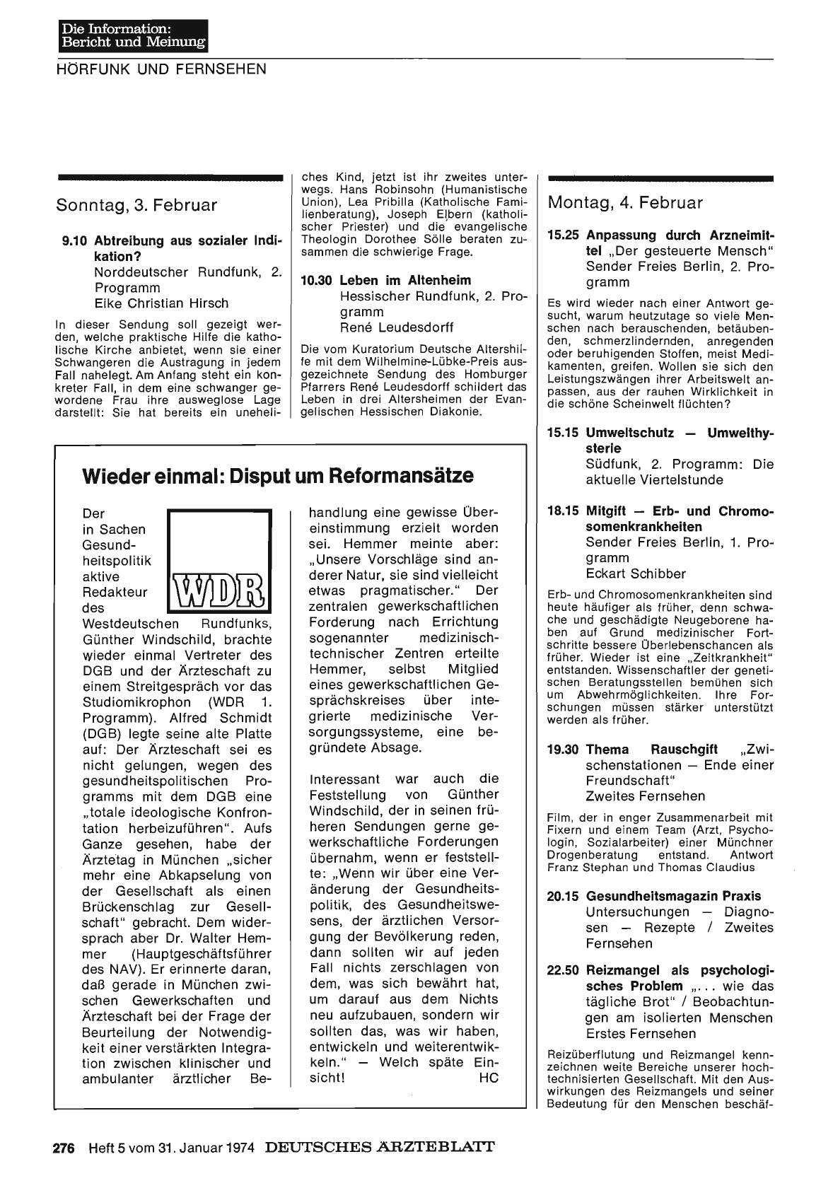 Vorschauseite 1: Hörfunk und Fernsehen