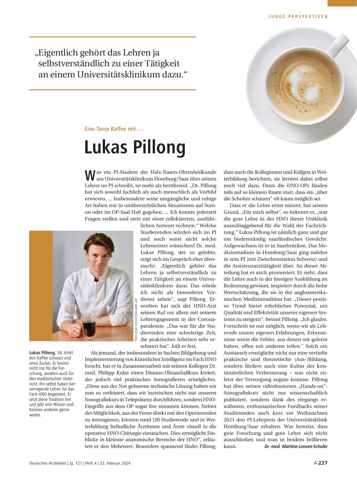 Vorschauseite 1: Eine Tasse Kaffee mit. .. Lukas Pillong