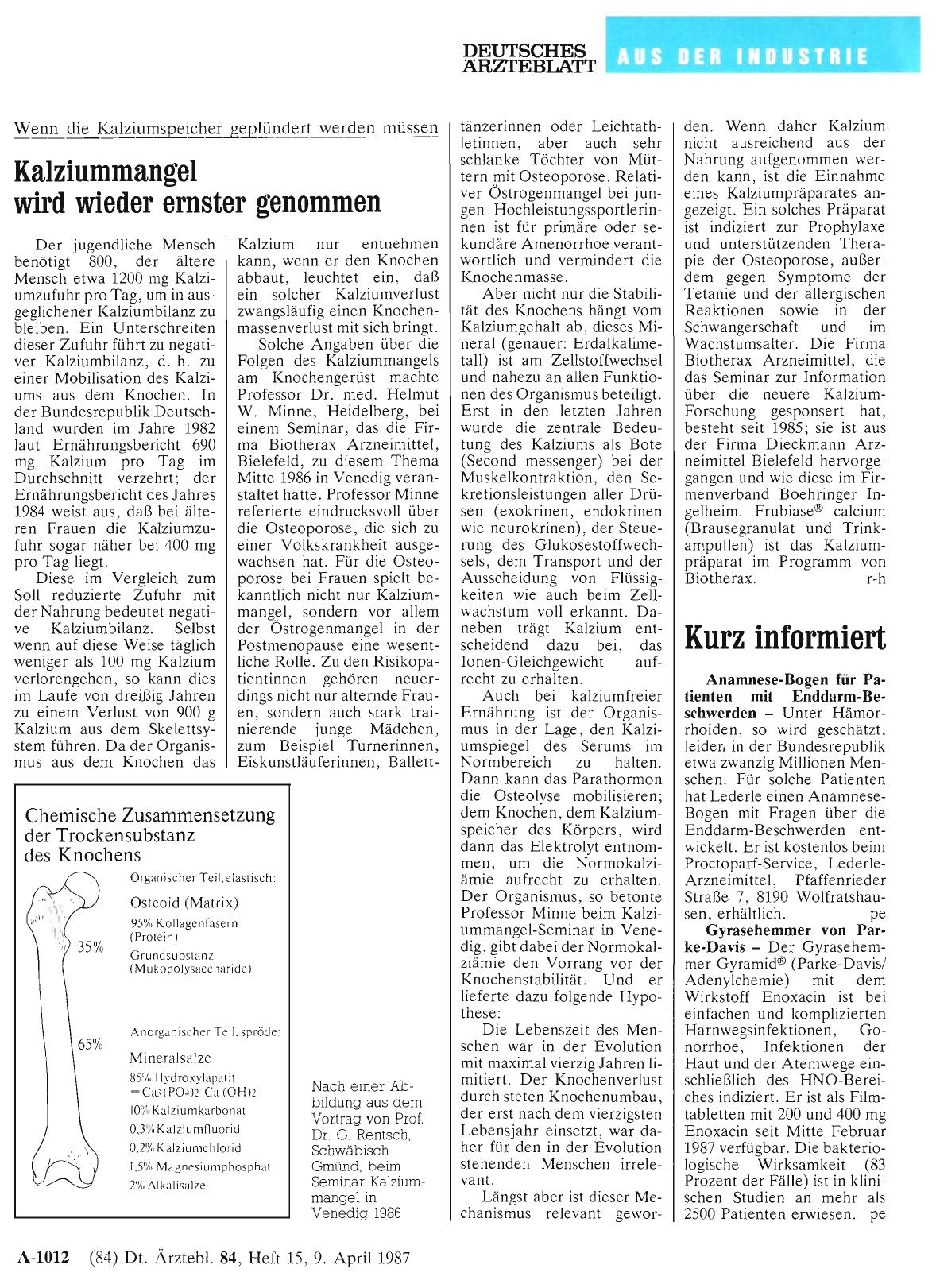 Vorschauseite 1: Wenn die Kalziumspeicher geplündert werden müssen: Kalziummangel wird wieder ernster genommen