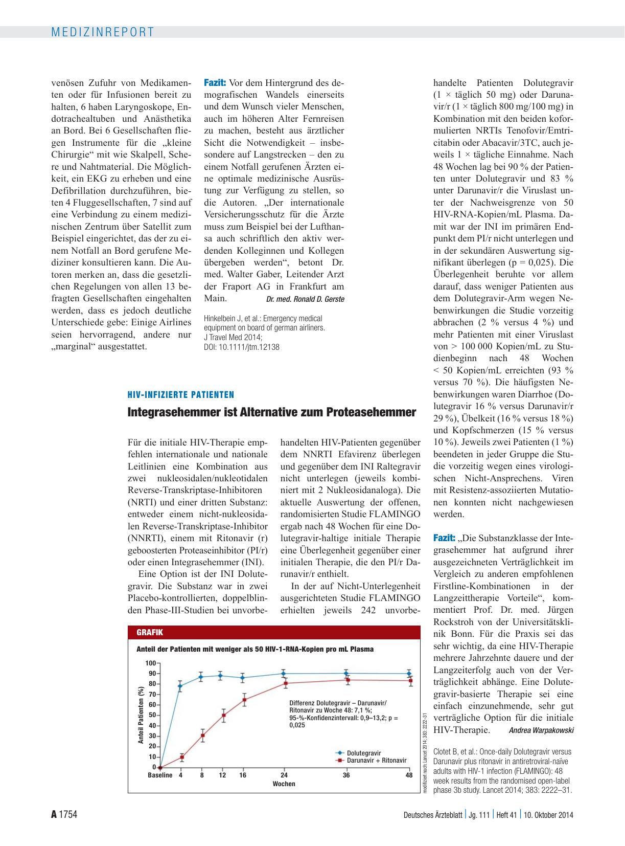 Vorschauseite 1: HIV-infizierte Patienten: Integrasehemmer ist Alternative zum Proteasehemmer