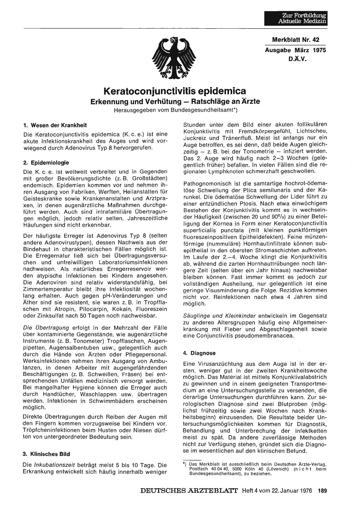 Vorschauseite 1: Keratoconjunctivitis epidemica
