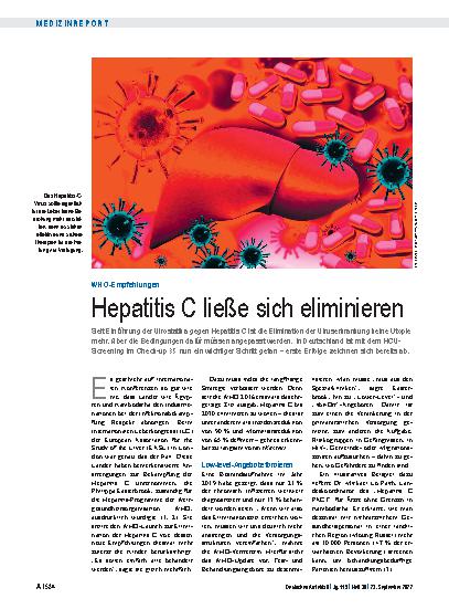 Vorschauseite 1: WHO-Empfehlungen: Hepatitis C ließe sich eliminieren