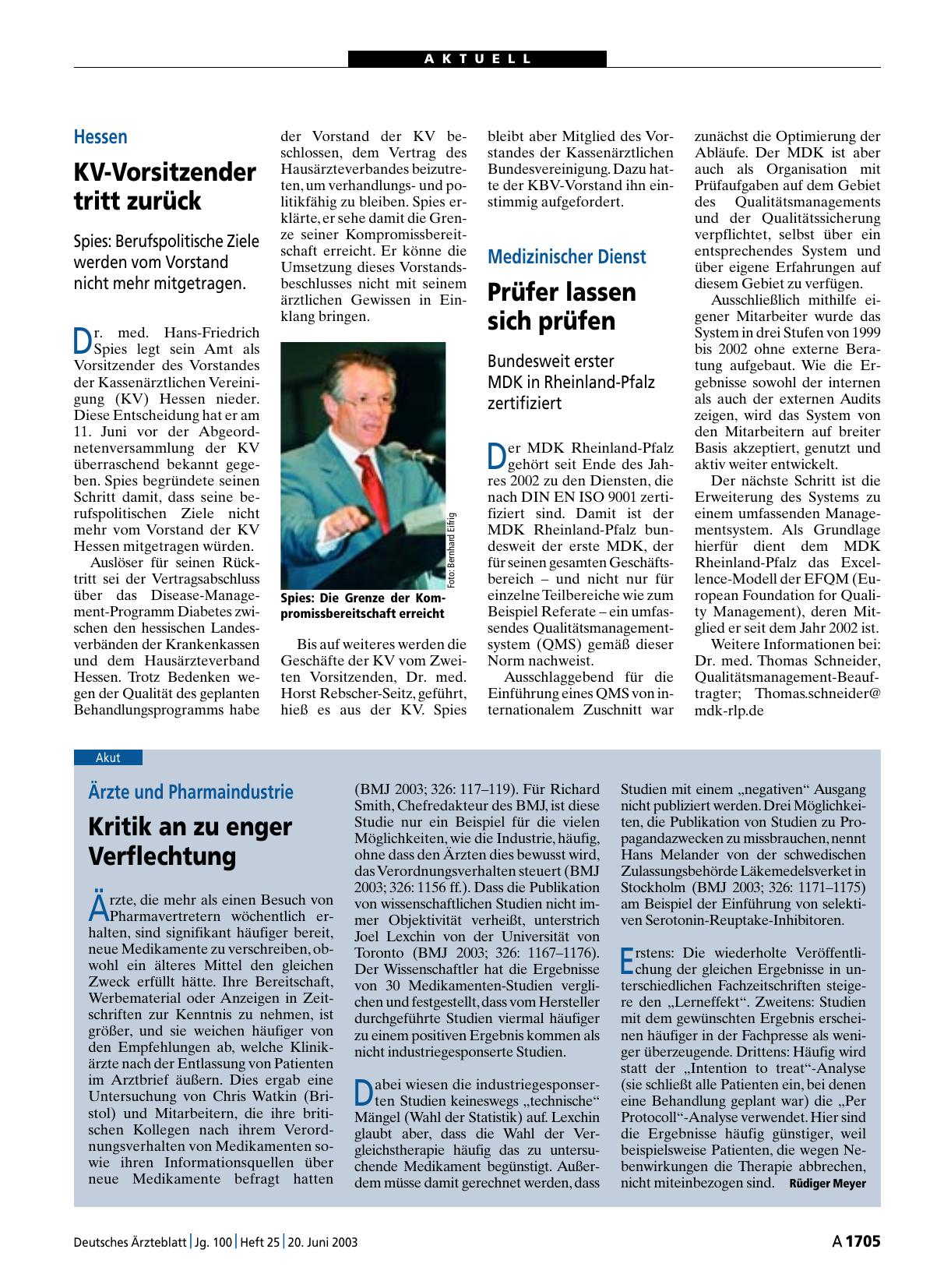 Vorschauseite 1: Hessen: KV-Vorsitzender tritt zurück