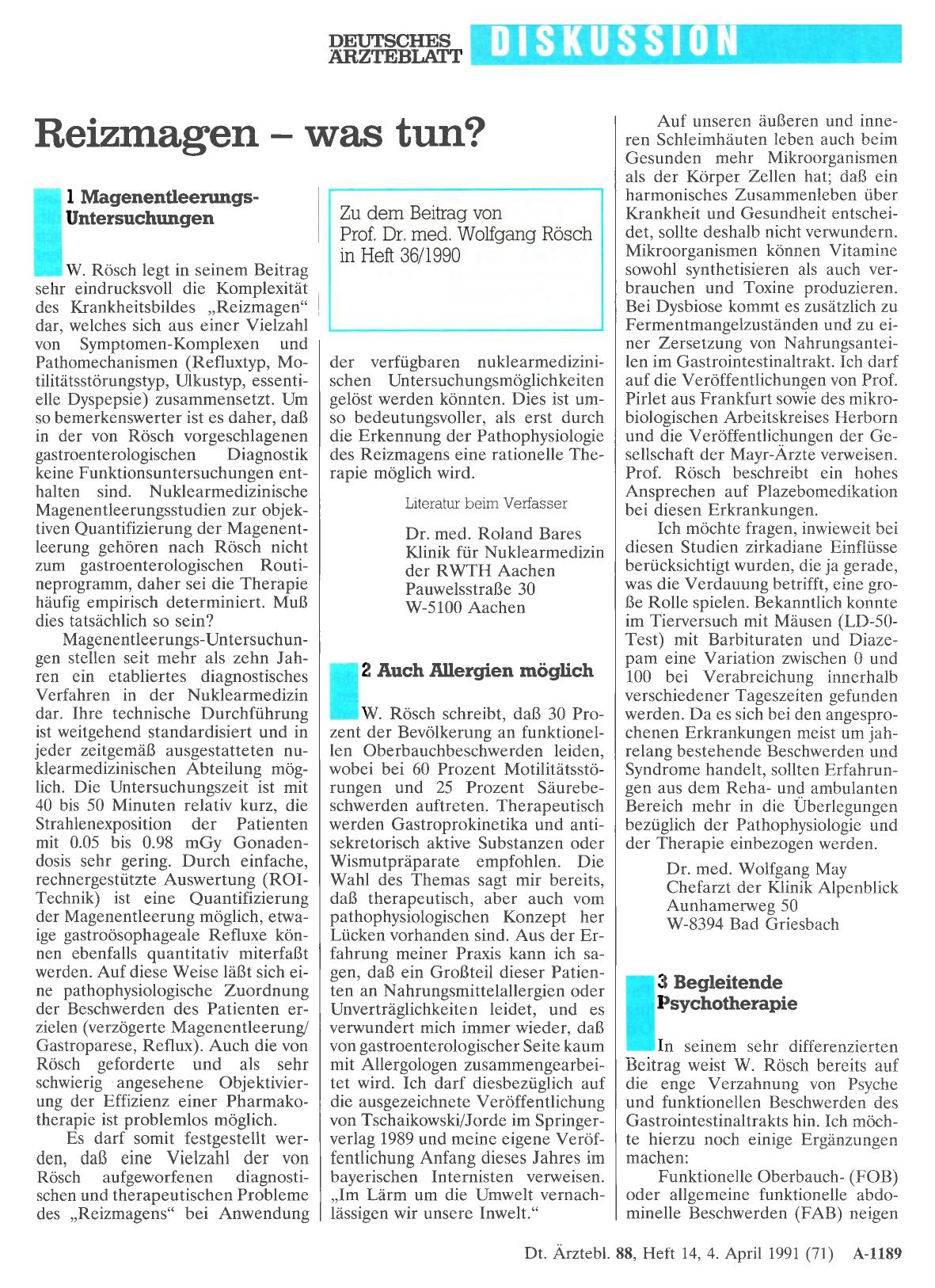 Vorschauseite 1: Reizmagen - was tun? : Magenentleerungs-Untersuchungen