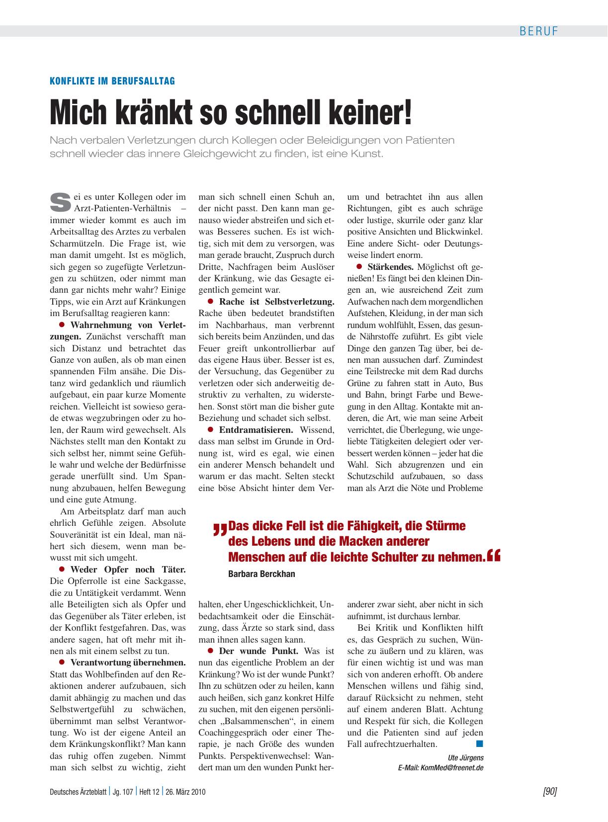 Vorschauseite 1: Konflikte im Berufsalltag: Mich kränkt so schnell keiner!