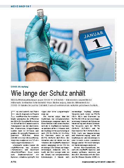 Vorschauseite 1: COVID-19-Impfung: Wie lange der Schutz anhält
