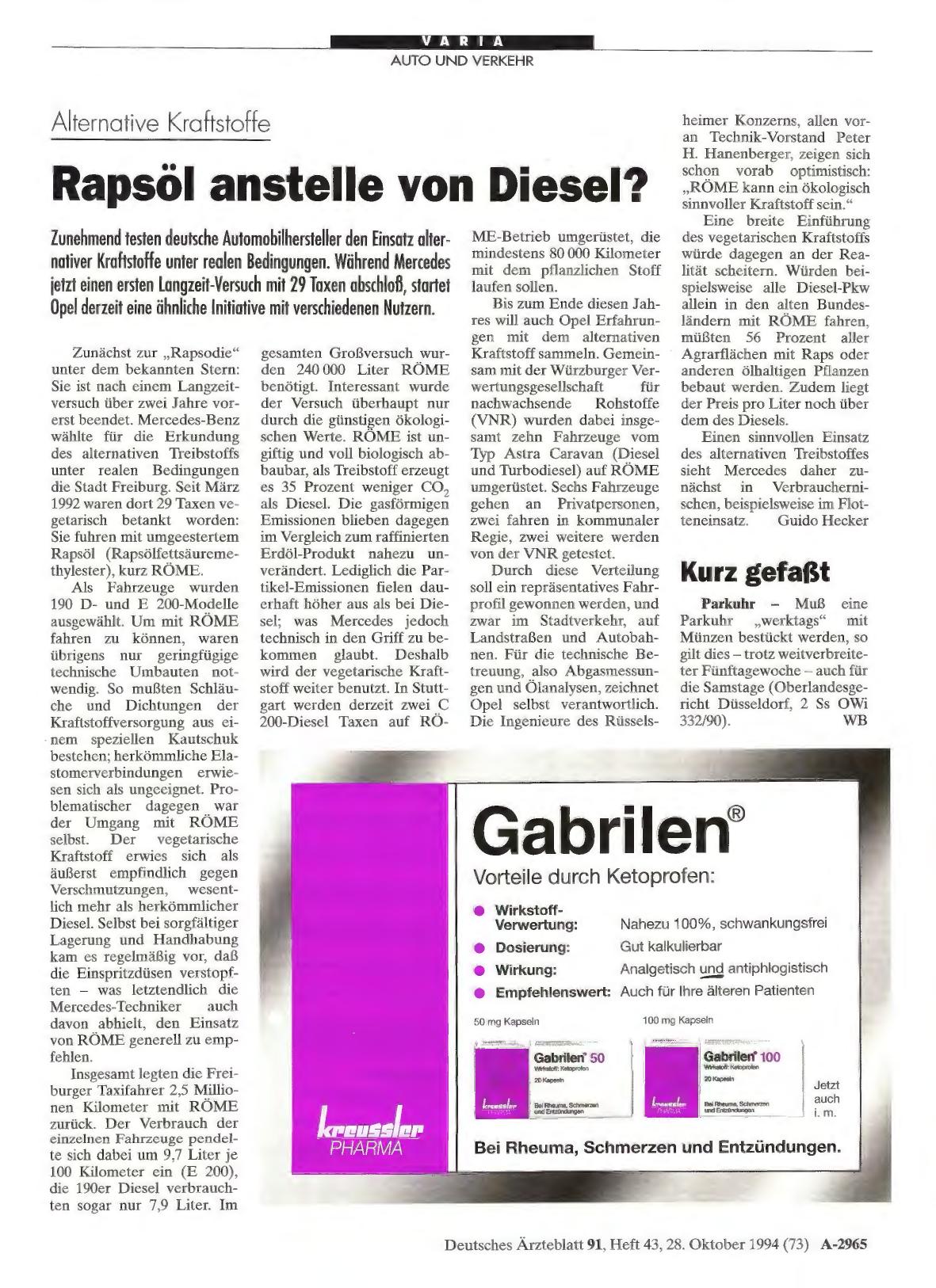 Vorschauseite 1: Alternative Kraftstoffe Rapsöl anstelle von Diesel?