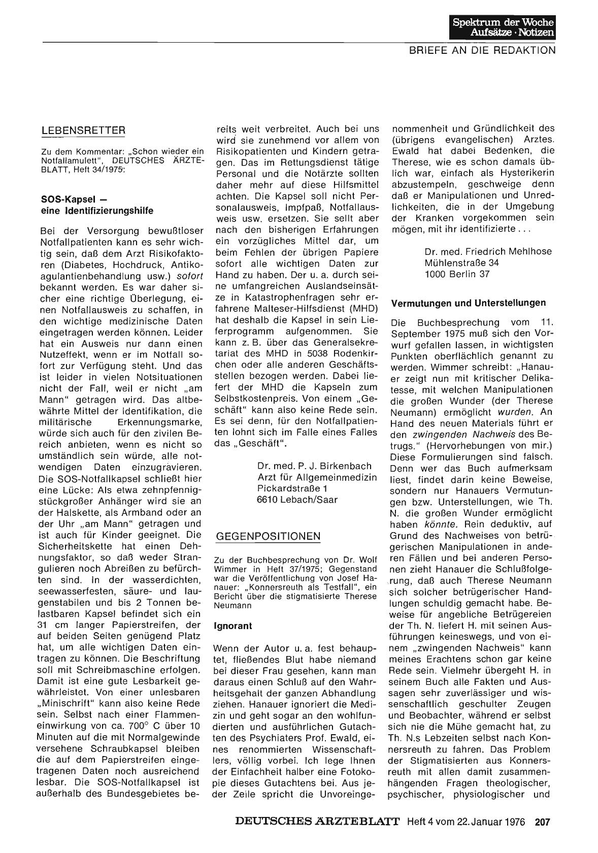 Vorschauseite 1: LEBENSRETTER: SOS-Kapsel — eine Identifizierungshilfe