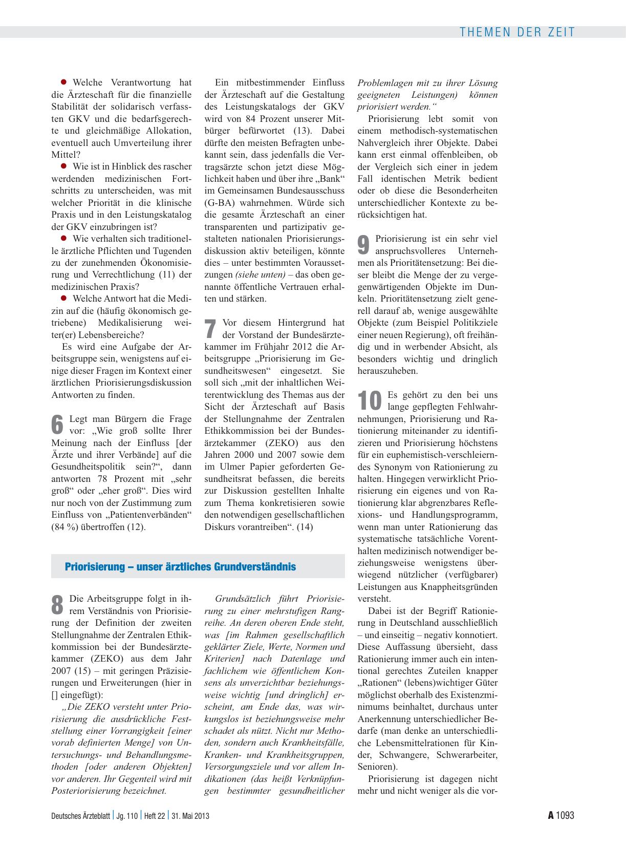 Vorschauseite 3: Medizinische Versorgung: Ärztlich unterstützte Priorisierung ist notwendig und hilfreich