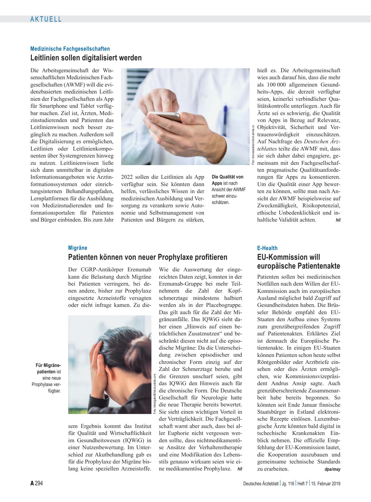 Vorschauseite 1: Migräne: Patienten können von neuer Prophylaxe profitieren