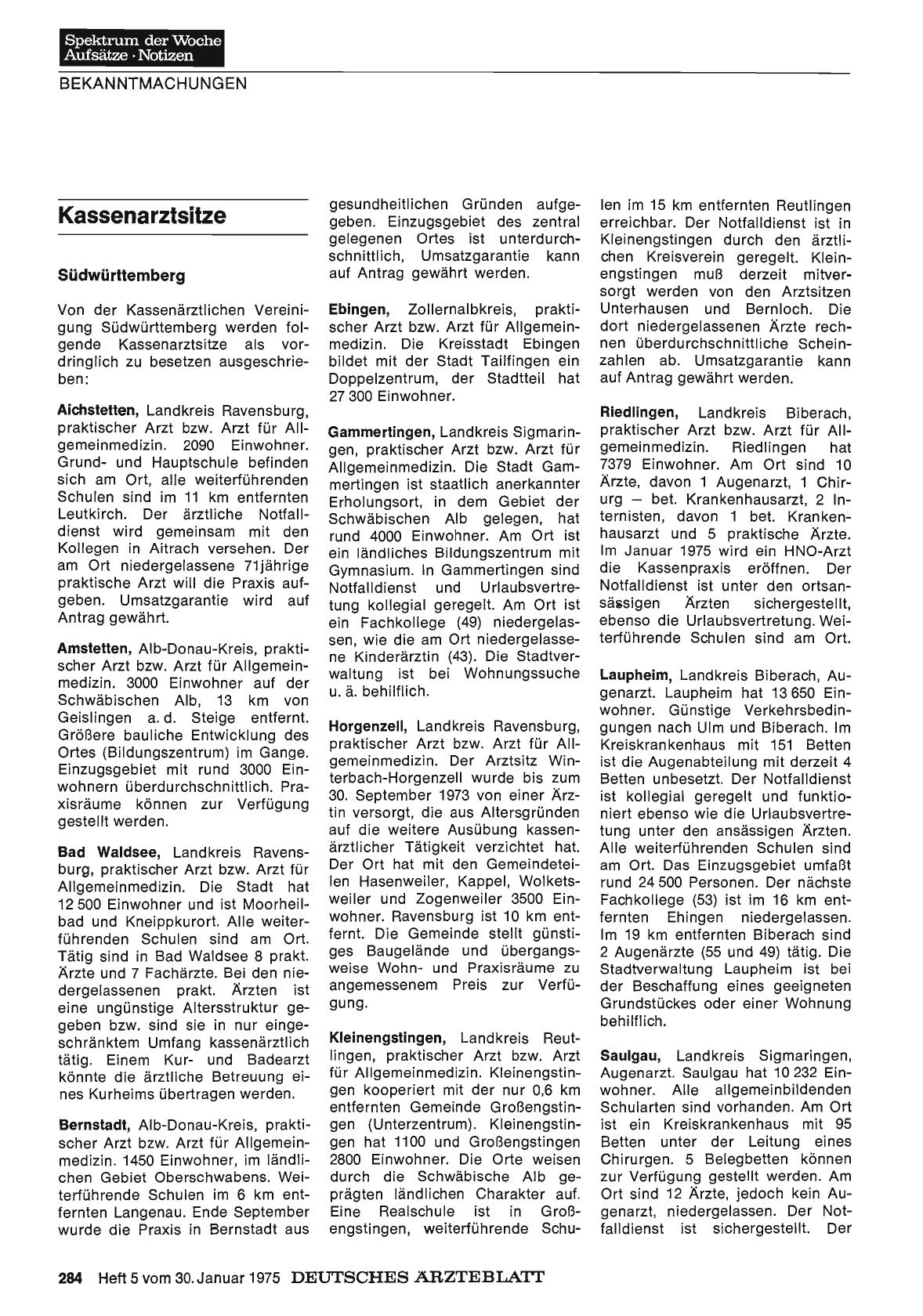 Vorschauseite 1: Kassenarztsitze