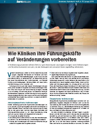Vorschauseite 1: Organisationsentwicklung: Wie Kliniken ihre Führungskräfte auf Veränderungen vorbereiten