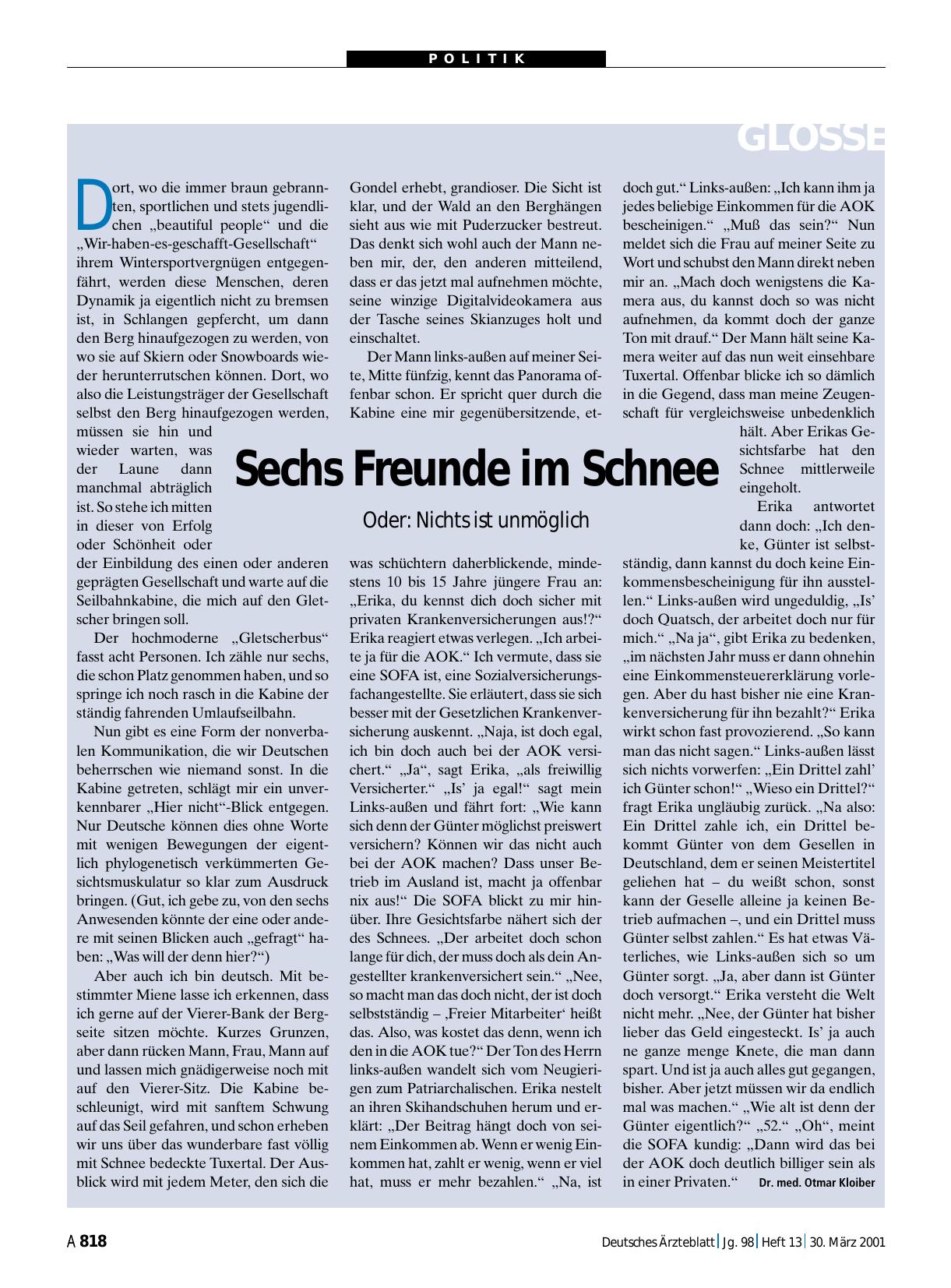 Vorschauseite 1: Sechs Freunde im Schnee – Oder: Nichts ist unmöglich