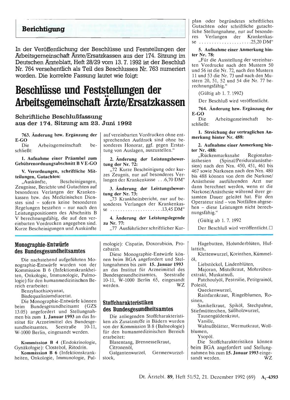 Vorschauseite 1: Stoffcharakteristiken des Bundesgesundheitsamtes