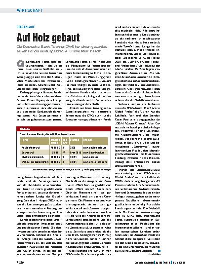 Vorschauseite 1: Geldanlage: Auf Holz gebaut