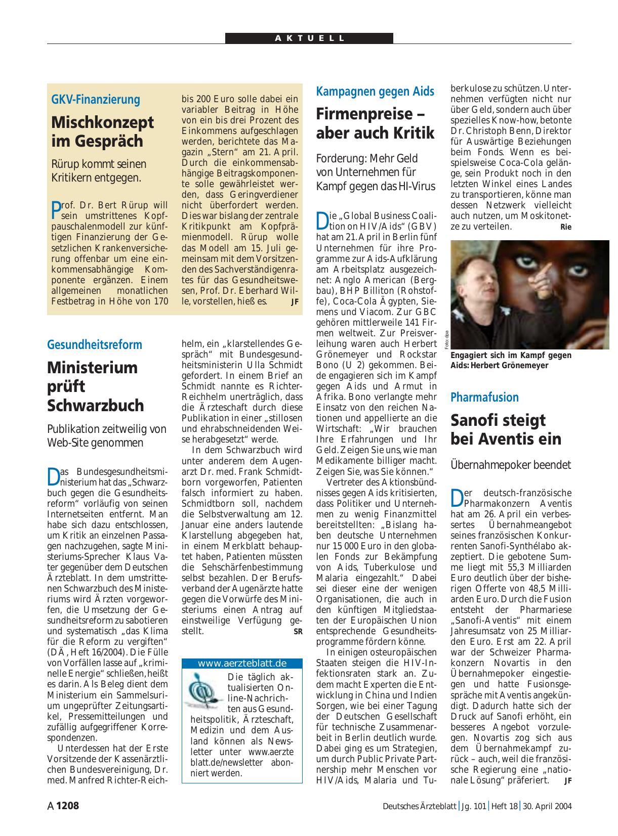 Vorschauseite 1: Gesundheitsreform: Ministerium prüft Schwarzbuch