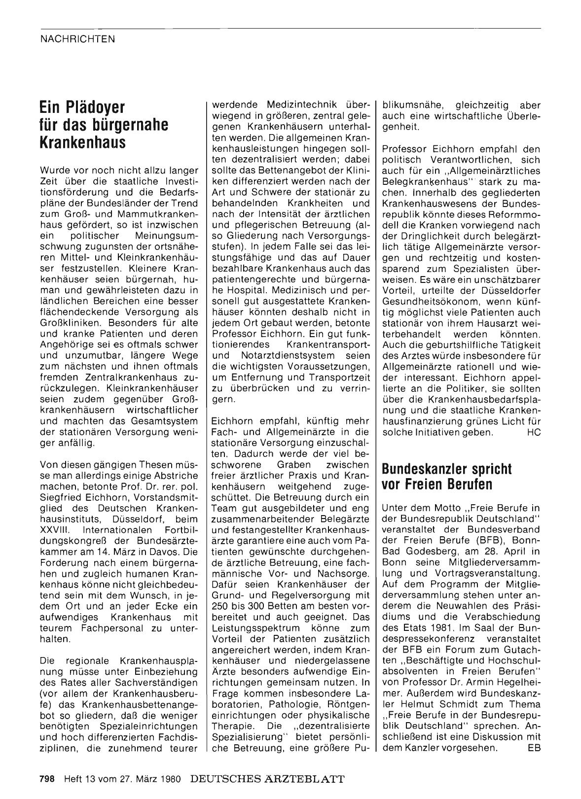 Vorschauseite 1: Ein Plädoyer für das bürgernahe Krankenhaus