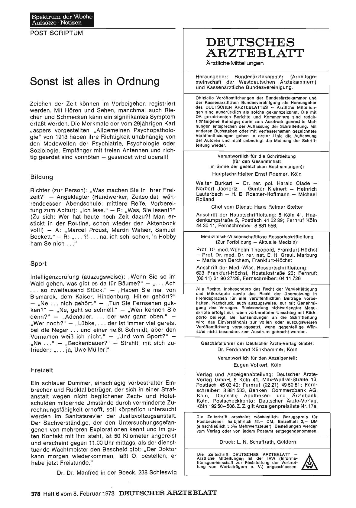 Vorschauseite 1: Sonst ist alles in Ordnung