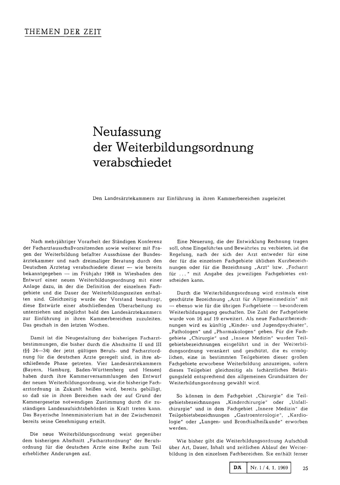 Vorschauseite 1: Neufassung der Weiterbildungsordnung verabschiedet