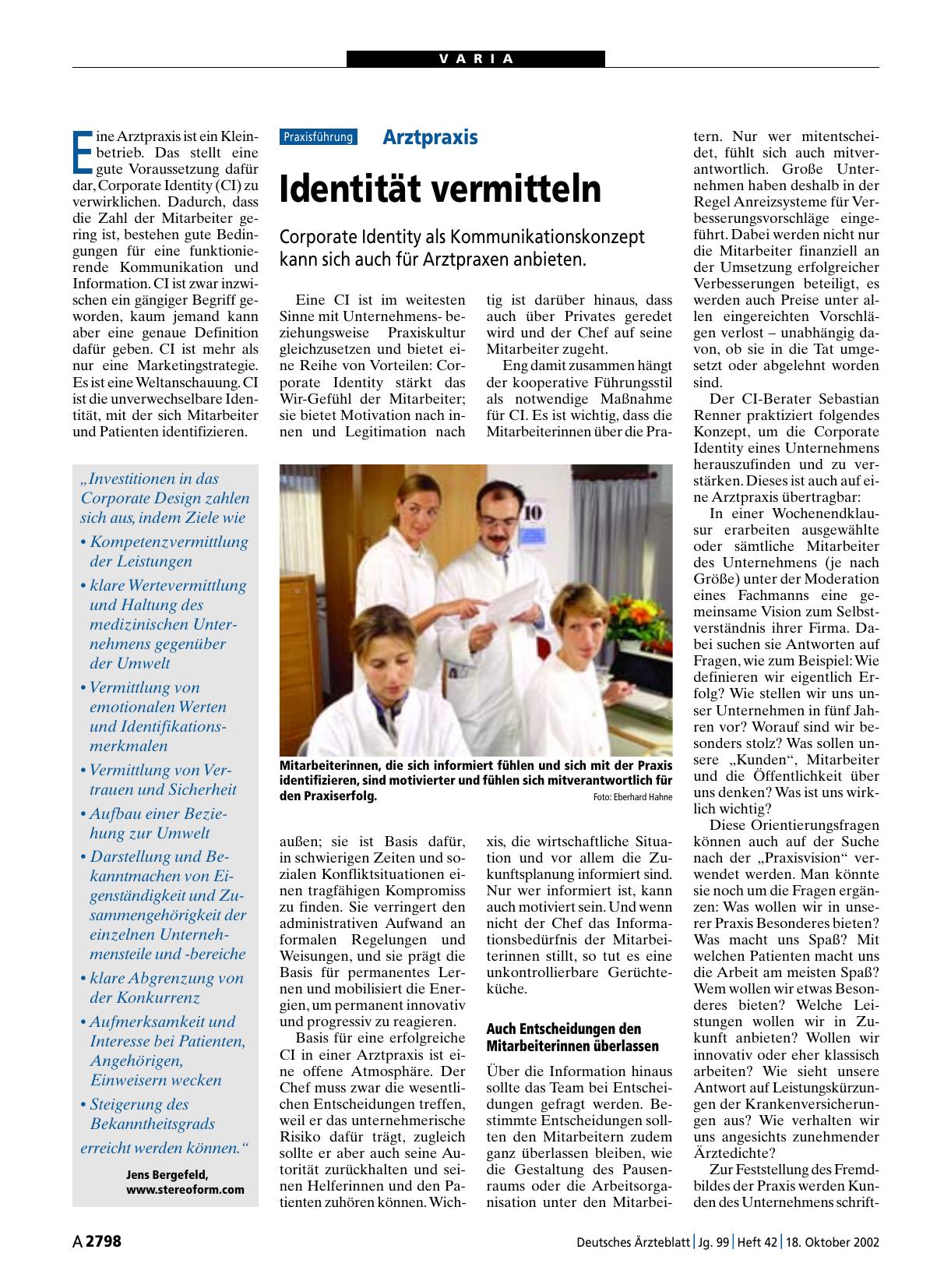 Vorschauseite 1: Arztpraxis: Identität vermitteln