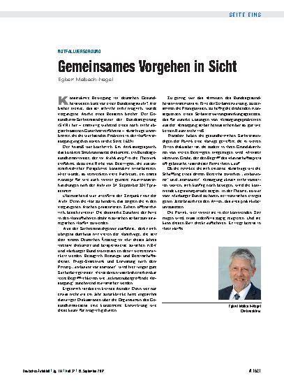 Vorschauseite 1: Notfallversorgung: Gemeinsames Vorgehen in Sicht