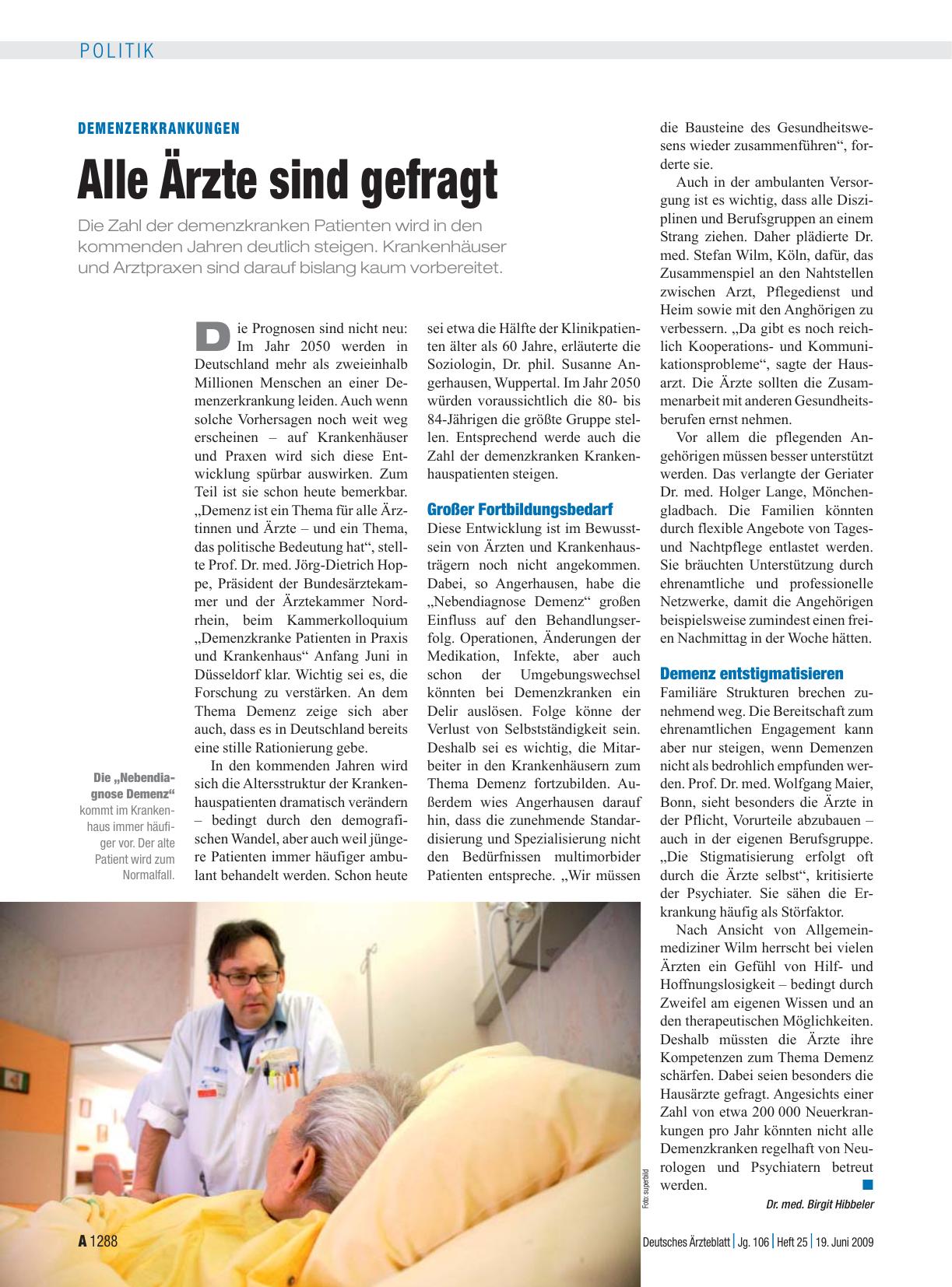 Vorschauseite 1: Demenzerkrankungen: Alle Ärzte sind gefragt