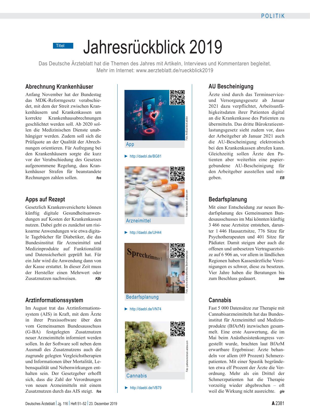 Vorschauseite 1: Jahresrückblick 2019