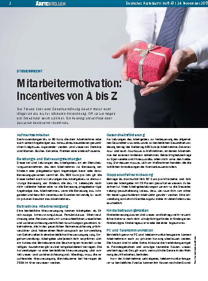 Vorschauseite 1: Steuerrecht: Mitarbeitermotivation – Incentives von A bis Z