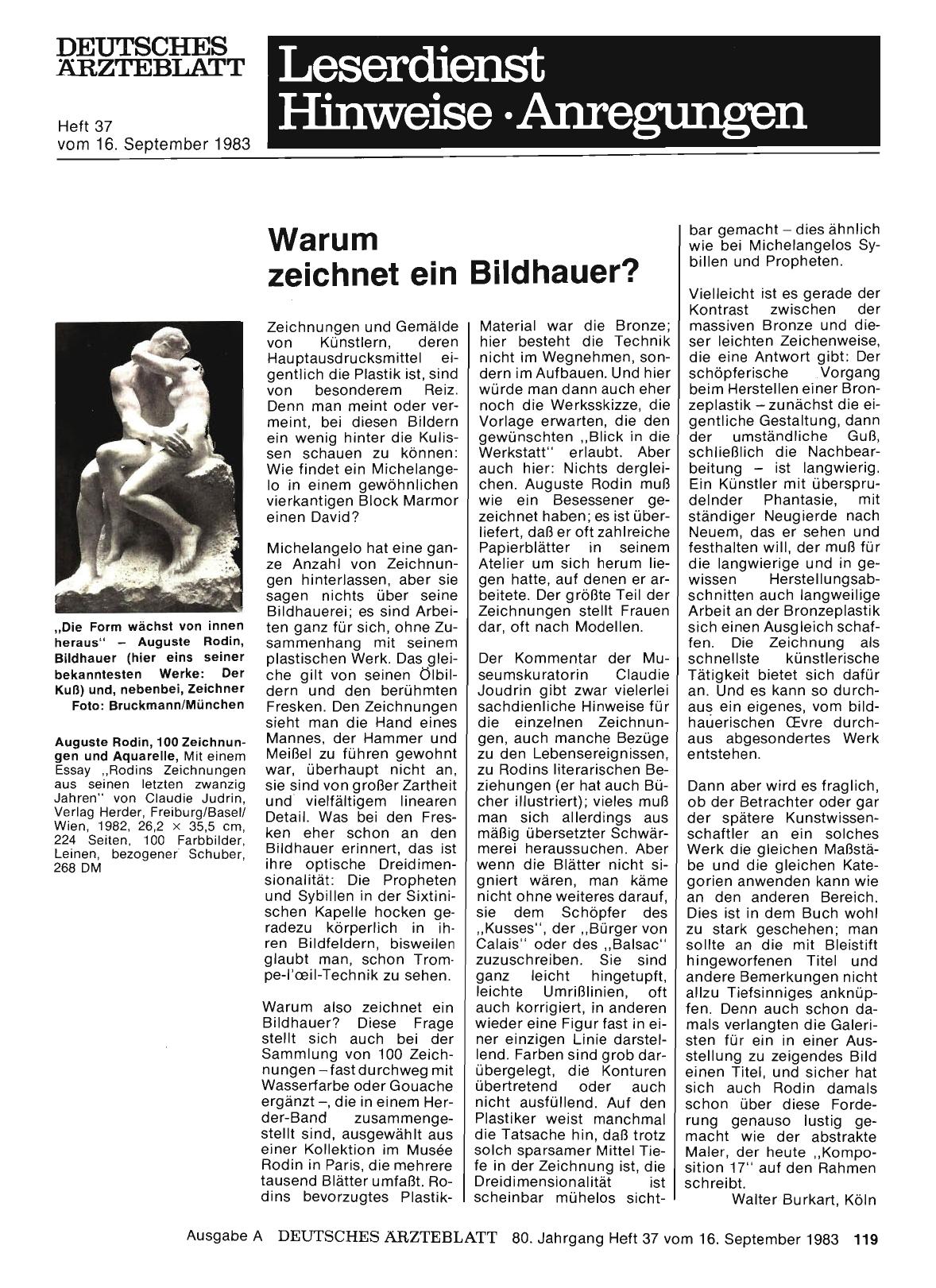 Vorschauseite 1: Warum zeichnet ein Bildhauer?