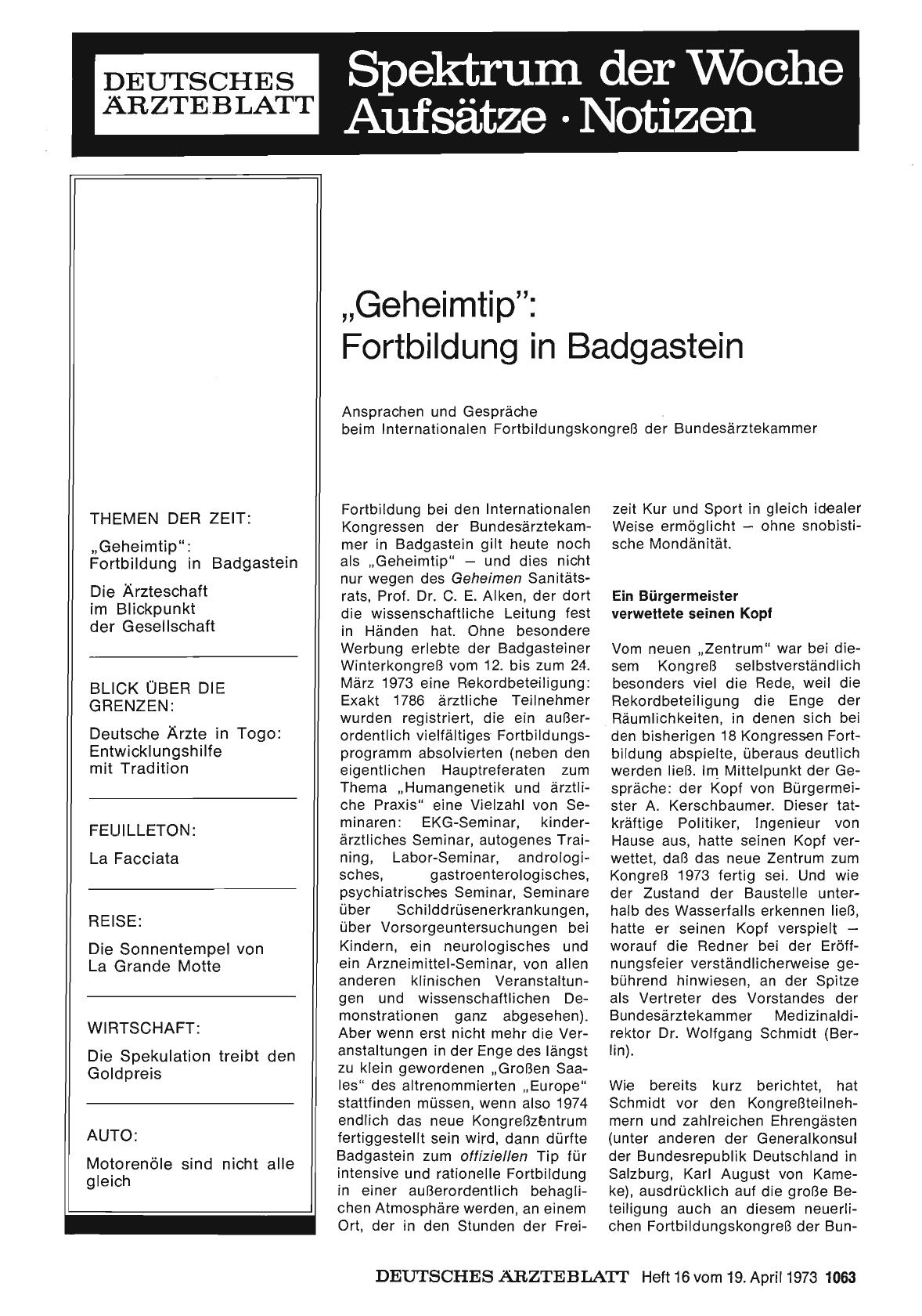 Vorschauseite 1: „Geheimtip": Fortbildung in Badgastein
