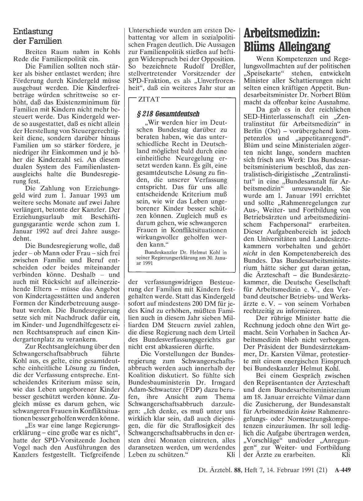 Vorschauseite 1: Arbeitsmedizin: Blüms Alleingang
