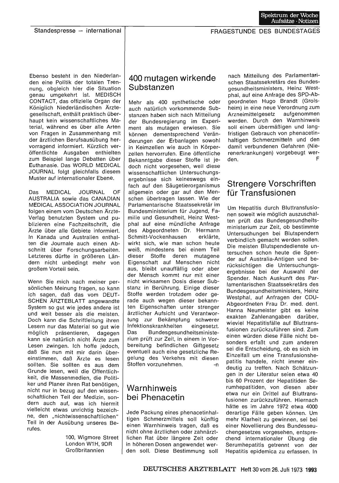 Vorschauseite 1: Warnhinweis bei Phenacetin