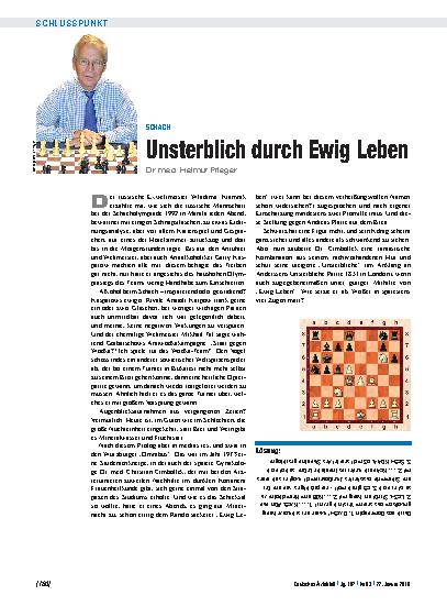 Vorschauseite 1: Schach: Unsterblich durch Ewig Leben