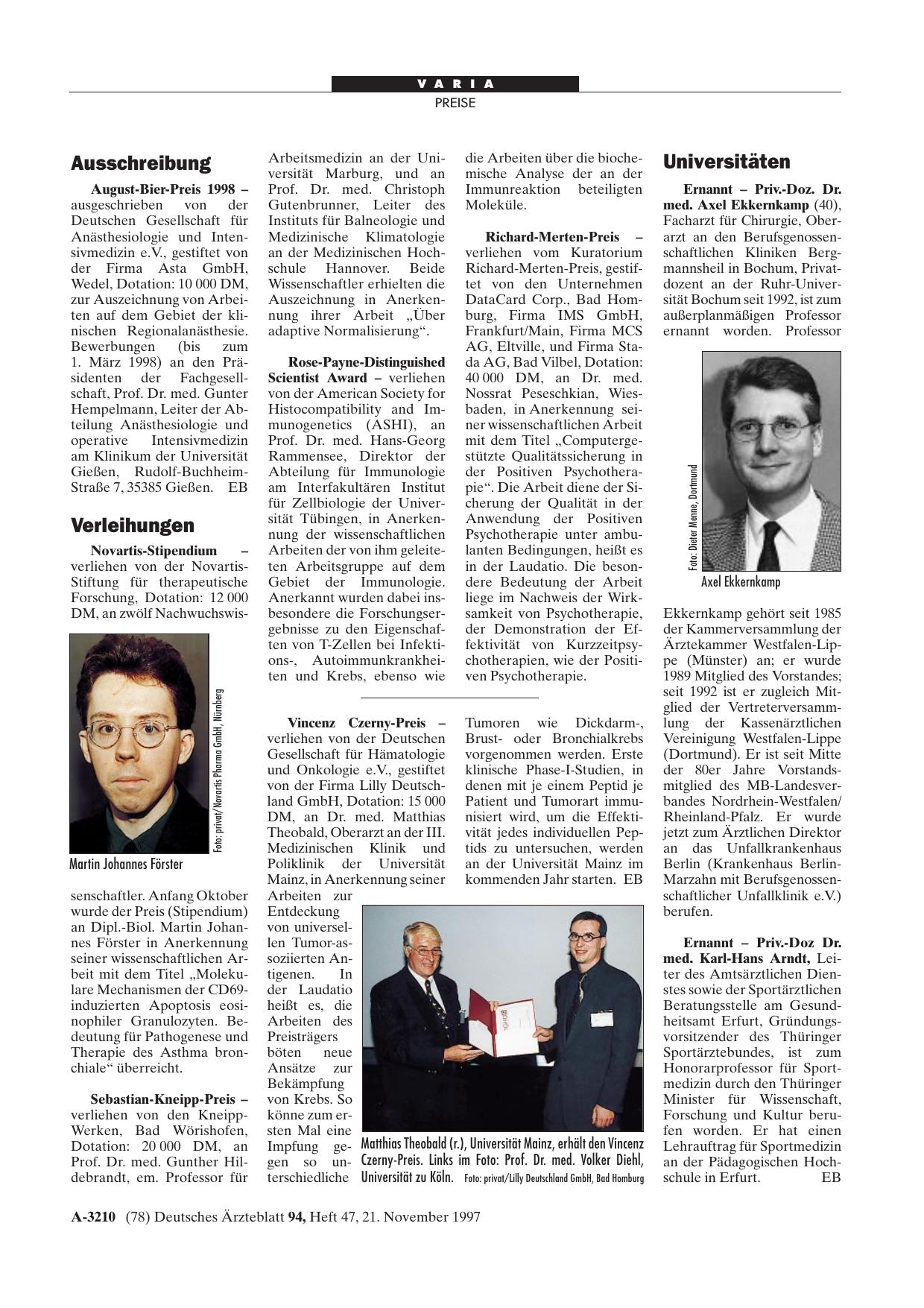 Vorschauseite 1: Ausschreibung