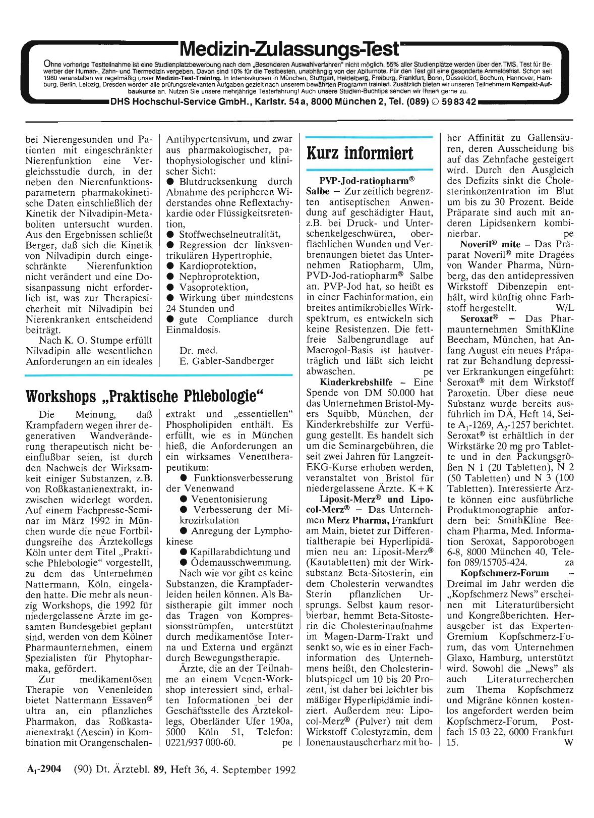 Vorschauseite 1: Kurz informiert