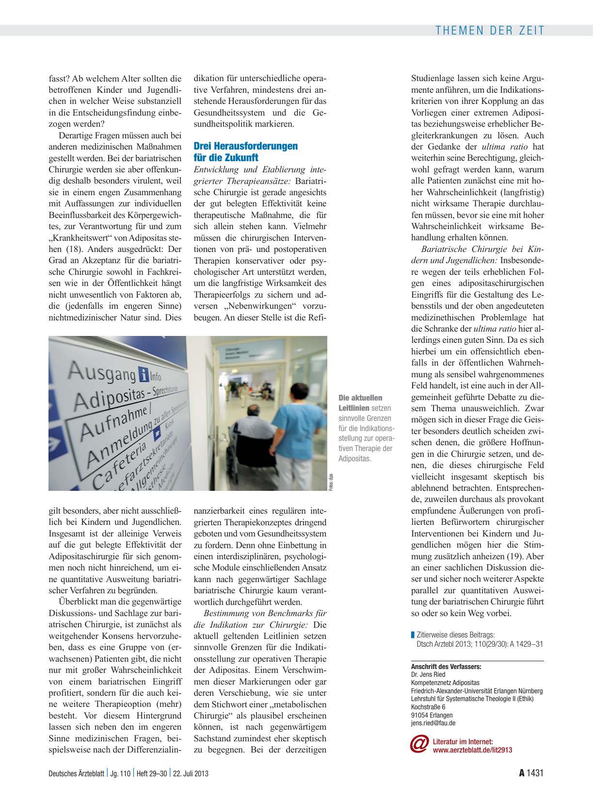 Vorschauseite 3: Adipositaschirurgie: Diskussion um Chancen und Risiken