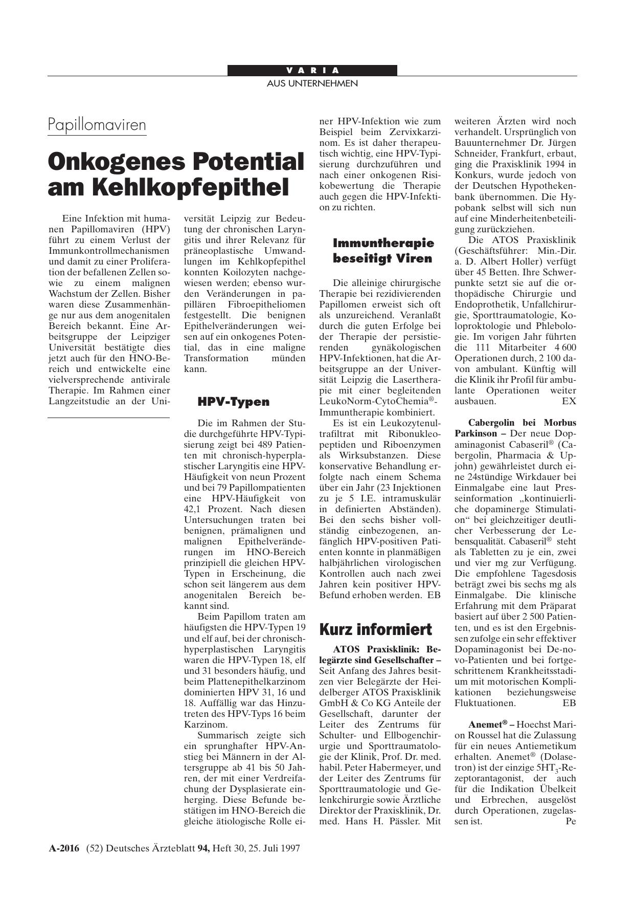 Vorschauseite 1: Kurz informiert