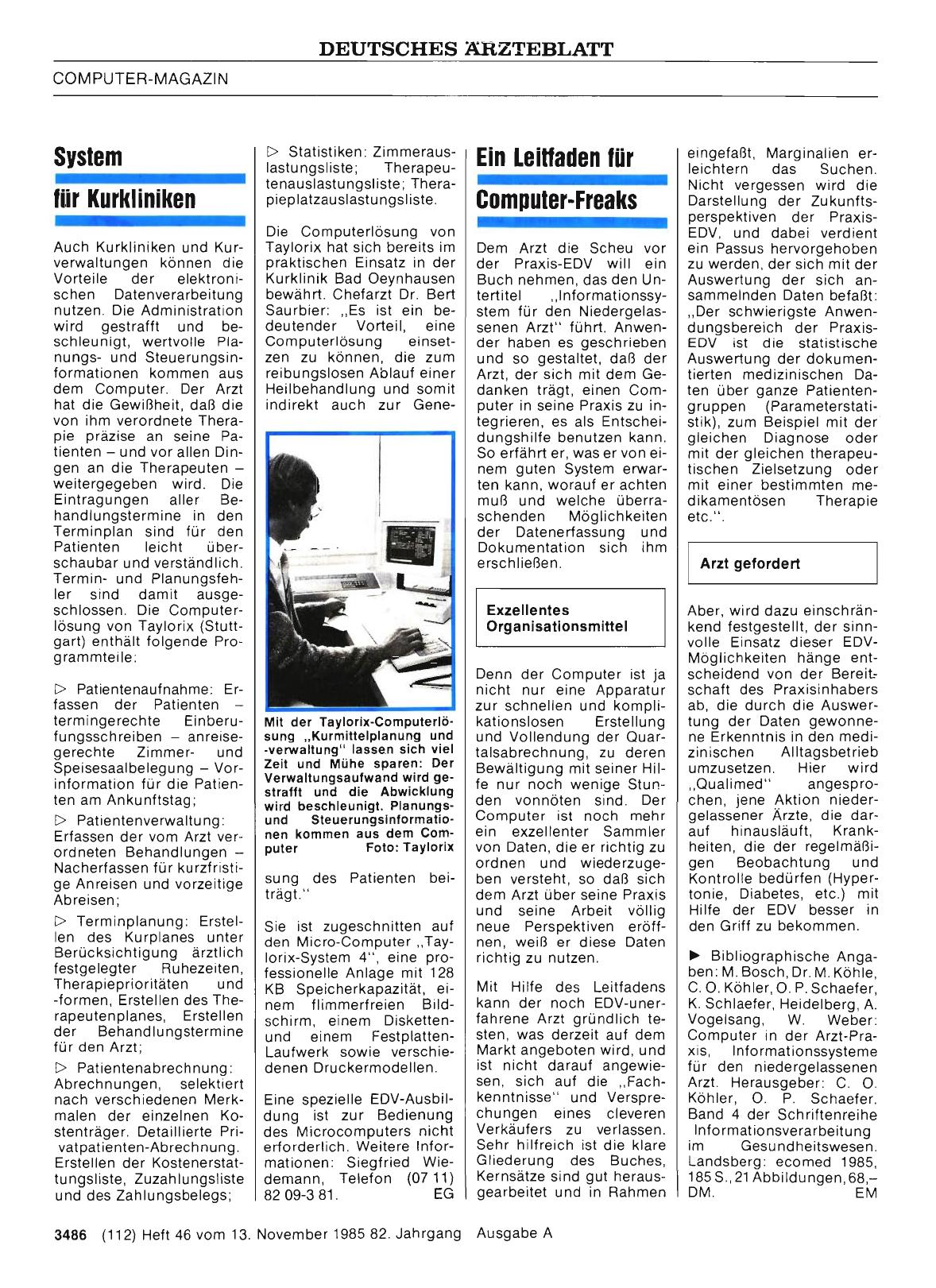 Vorschauseite 1: System lür Kurkliniken