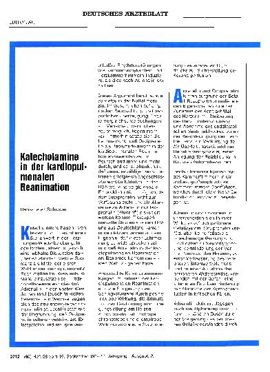 Vorschauseite 1: Katecholamine in der kardiopulmonalen Reanimation