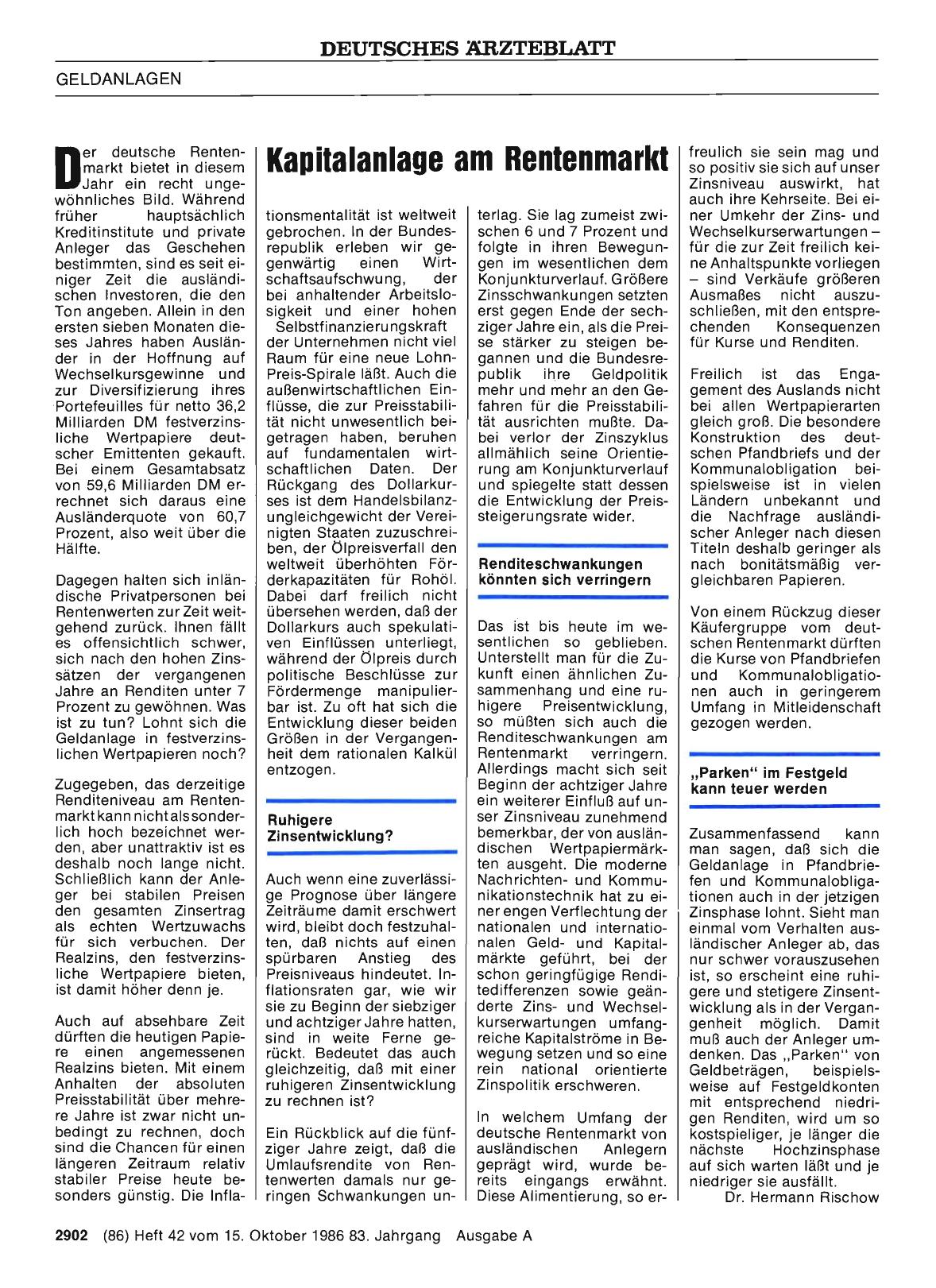 Vorschauseite 1: Kapitalanlage am Rentenmarkt