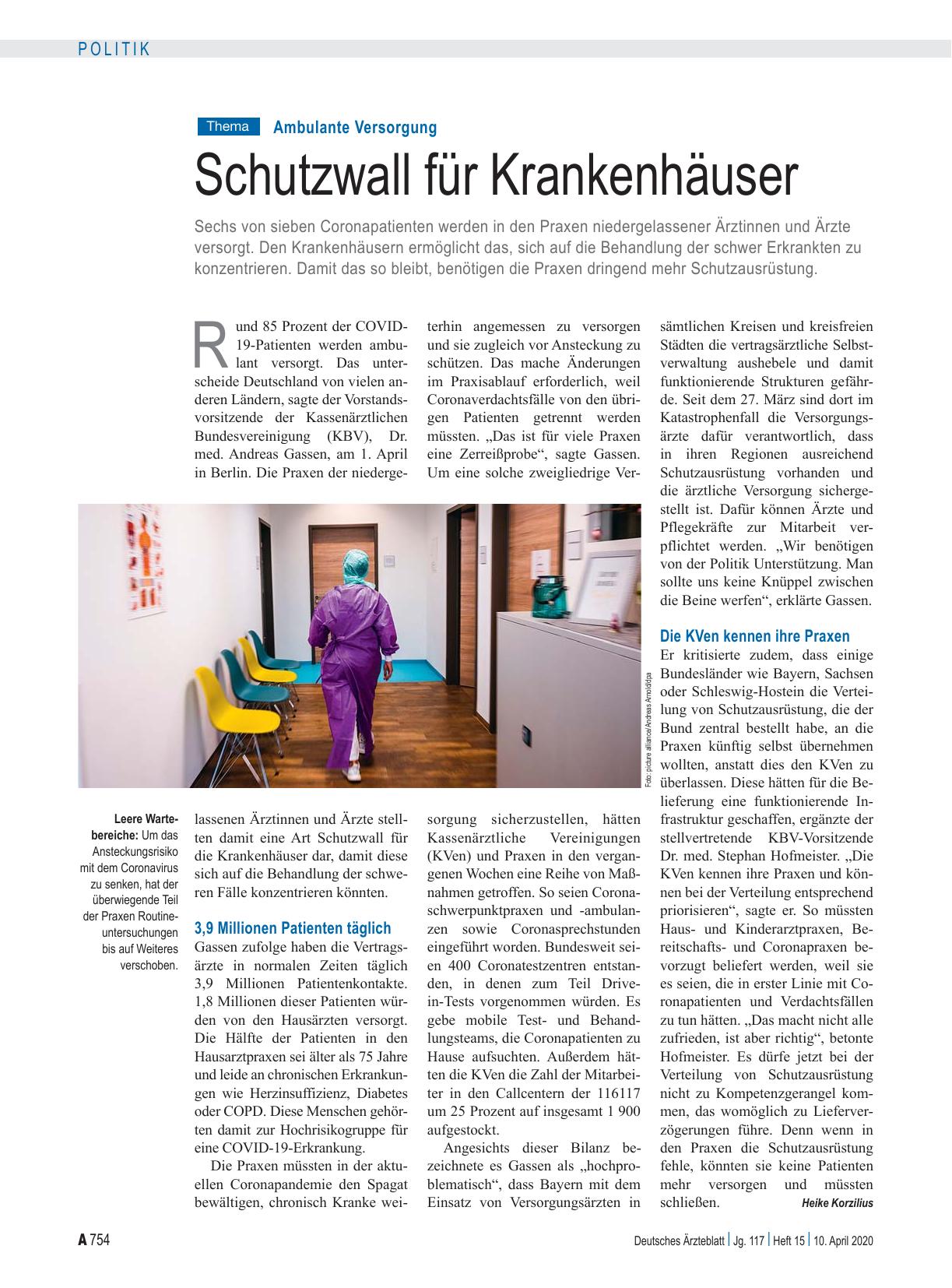 Vorschauseite 1: Ambulante Versorgung: Schutzwall für Krankenhäuser
